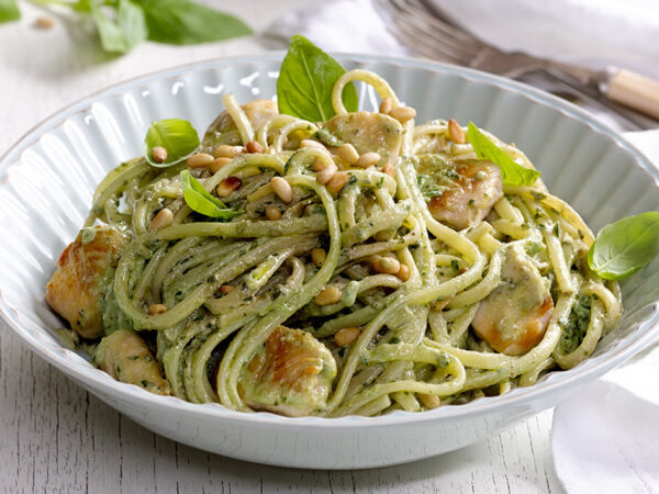 Linguine poulet & pesto.